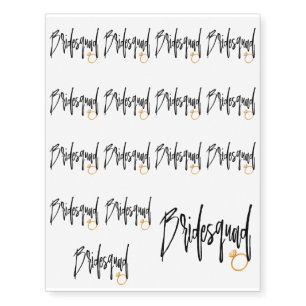 Bridesquad Rocker Goth Gold Gear Temporary Tattoos