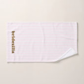Bridezilla | Fun Blush Pink Stripes Bath Towel Set (Hand Towel)