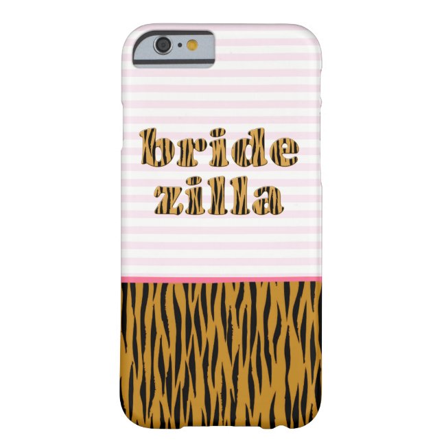 Bridezilla | Pink Stripes & Tigerprint iPhone case