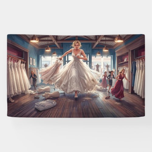 Bridezilla Shops for a Wedding Dress Banner