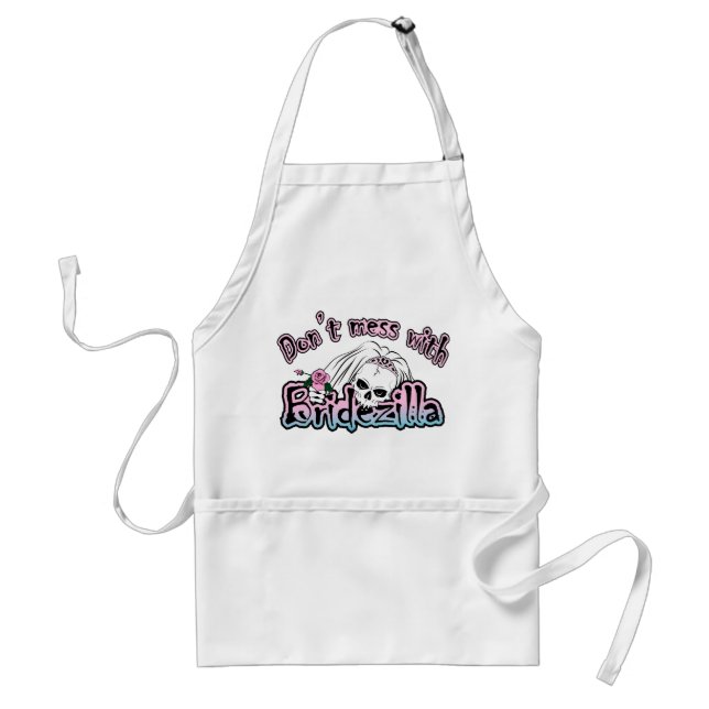 Bridezilla Skull Adult Apron (Front)