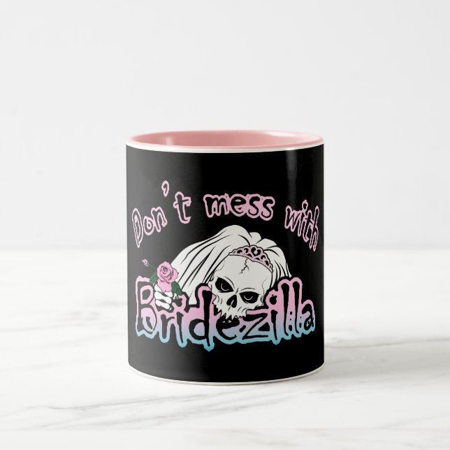 Bridezilla Skull Two-Tone Coffee Mug (Center)