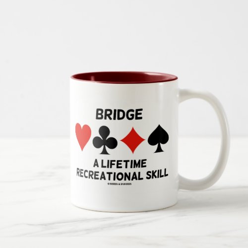 Bridge A Lifetime Recreational Skill Card Suits Two_Tone Coffee Mug