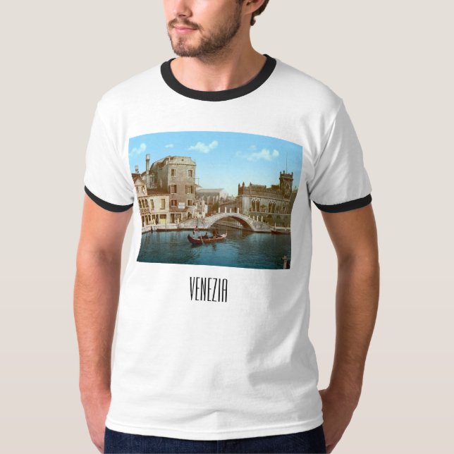 Bridge and canal in Venice (1900) T-Shirt (Front)