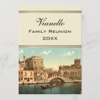 Bridge and Canal, Venice, Italy Family Reunion Invitation