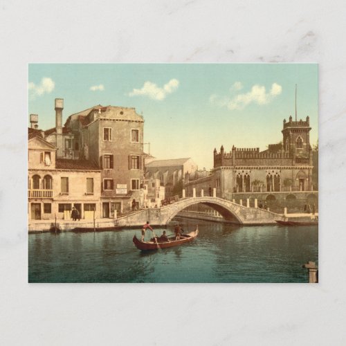 Bridge and Canal Venice Postcard