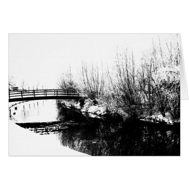 Bridge and Stream Winter Scene gccna Cards (Front Horizontal)
