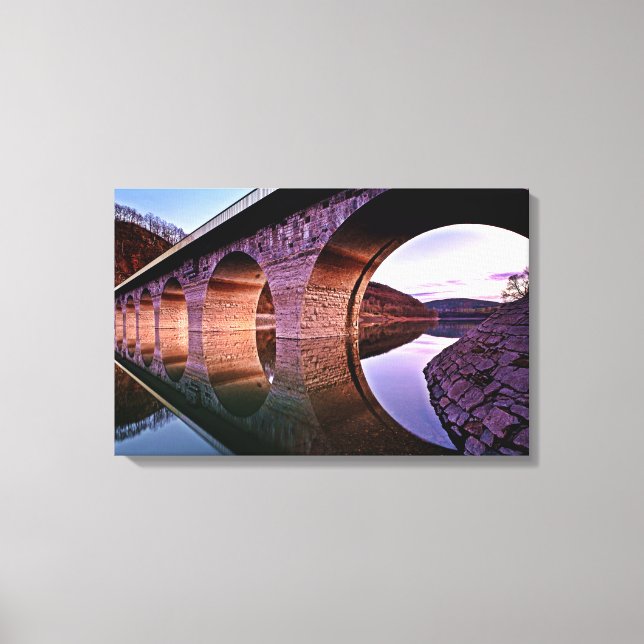 Bridge Arches Sunset Stretched Canvas Print (Front)