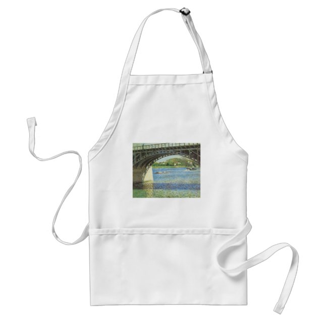 Bridge at Argenteuil by Gustave Caillebotte Adult Apron (Front)