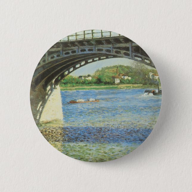 Bridge at Argenteuil by Gustave Caillebotte Button (Front)