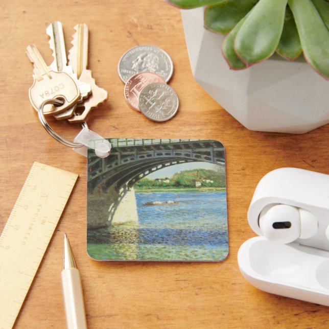 Bridge at Argenteuil by Gustave Caillebotte Keychain (Desk)