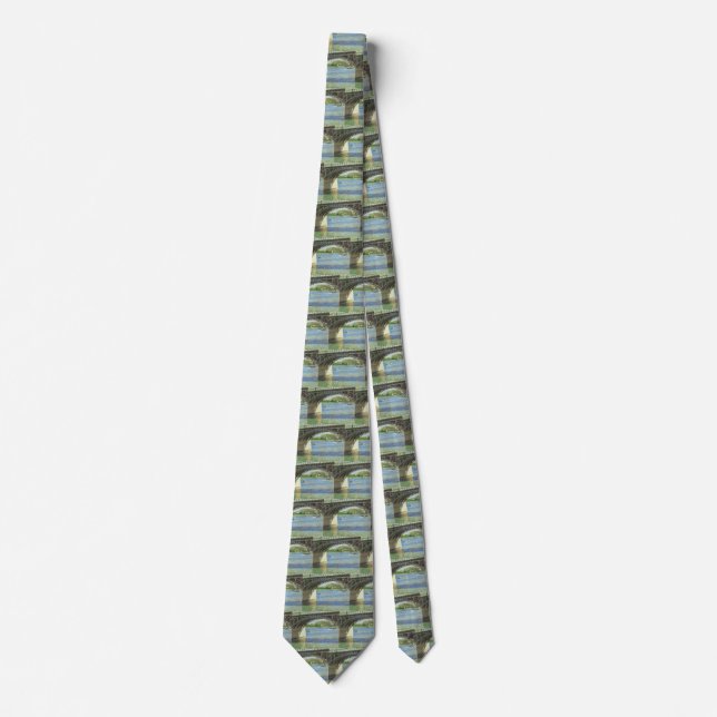 Bridge at Argenteuil by Gustave Caillebotte Neck Tie (Front)