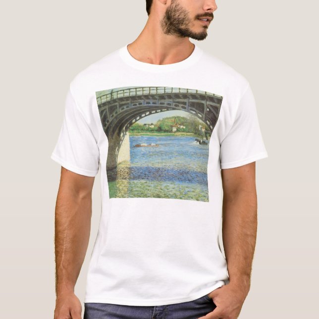 Bridge at Argenteuil by Gustave Caillebotte T-Shirt (Front)