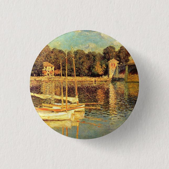 Bridge at Argenteuil Claude Monet    Button (Front)