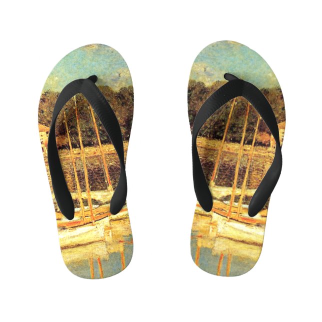 Bridge at Argenteuil Claude Monet     Kid's Flip Flops (Footbed)