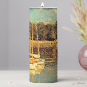 Bridge at Argenteuil Claude Monet Pillar Candle