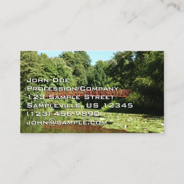 Bridge at Centennial Lake in Ellicott City Business Card (Front)