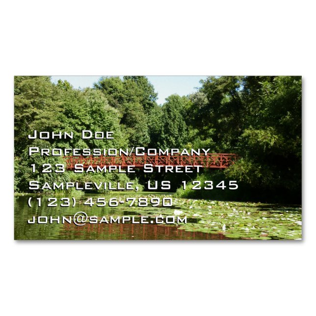 Bridge at Centennial Lake in Ellicott City Business Card Magnet (Front)