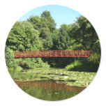 Bridge at Centennial Lake in Ellicott City Classic Round Sticker