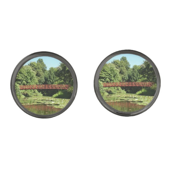 Bridge at Centennial Lake in Ellicott City Cufflinks (Front)