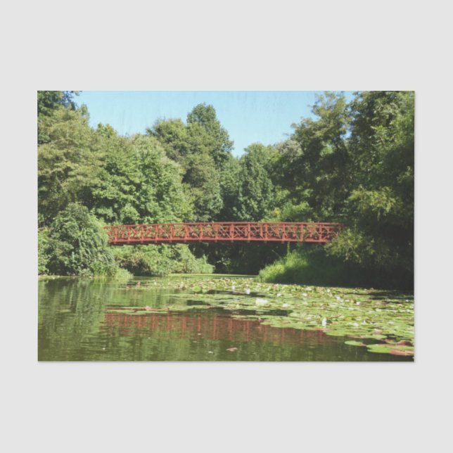 Bridge at Centennial Lake in Ellicott City Tissue Paper (Front)
