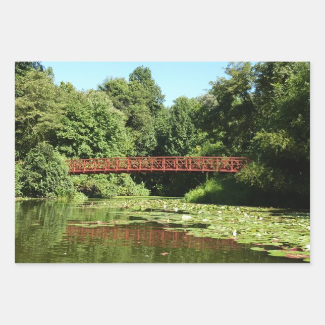 Bridge at Centennial Lake in Ellicott City Wrapping Paper Sheets (Front)