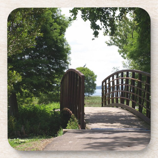 Bridge at Lake Parker in Lakeland photo  Beverage Coaster (Front)