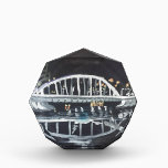 bridge at night award<br><div class="desc">Original is an 8x10 acrylic painting of a city bridge at night and the lights around it reflecting in the water.</div>