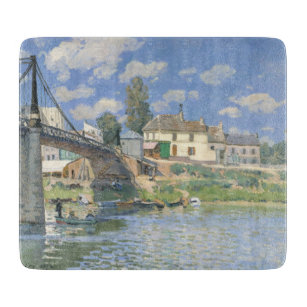 Bridge at Villeneu by Sisley Impressionist Paint Cutting Board