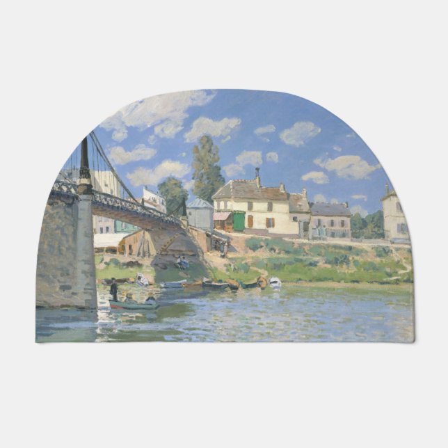 Bridge at Villeneu by Sisley Impressionist Paint Doormat (Front)