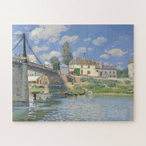 Bridge at Villeneu by Sisley Impressionist Paint Jigsaw Puzzle