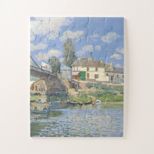 Bridge at Villeneu by Sisley Impressionist Paint Jigsaw Puzzle