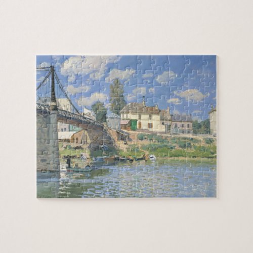 Bridge at Villeneu by Sisley Impressionist Paint Jigsaw Puzzle