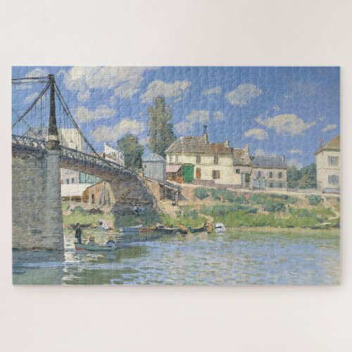 Bridge at Villeneu by Sisley Impressionist Paint Jigsaw Puzzle