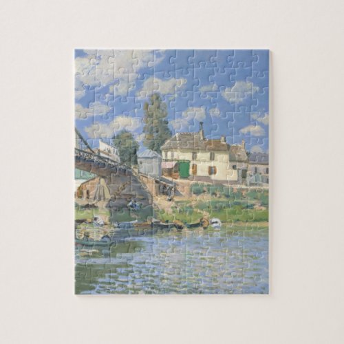 Bridge at Villeneu by Sisley Impressionist Paint Jigsaw Puzzle
