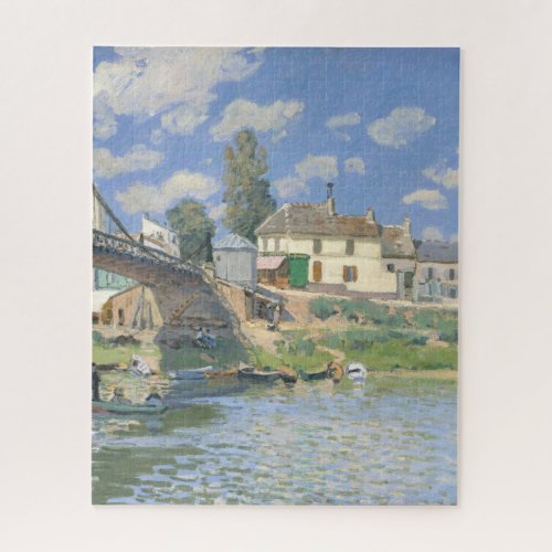 Bridge at Villeneu by Sisley Impressionist Paint Jigsaw Puzzle