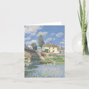 Bridge at Villeneu by Sisley Impressionist Paint Letterpress Thank You Card