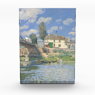 Bridge at Villeneu by Sisley Impressionist Paint Photo Block