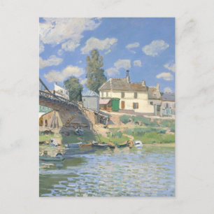 Bridge at Villeneu by Sisley Impressionist Paint Postcard
