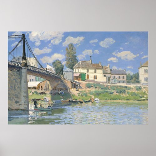 Bridge at Villeneu by Sisley Impressionist Paint Poster