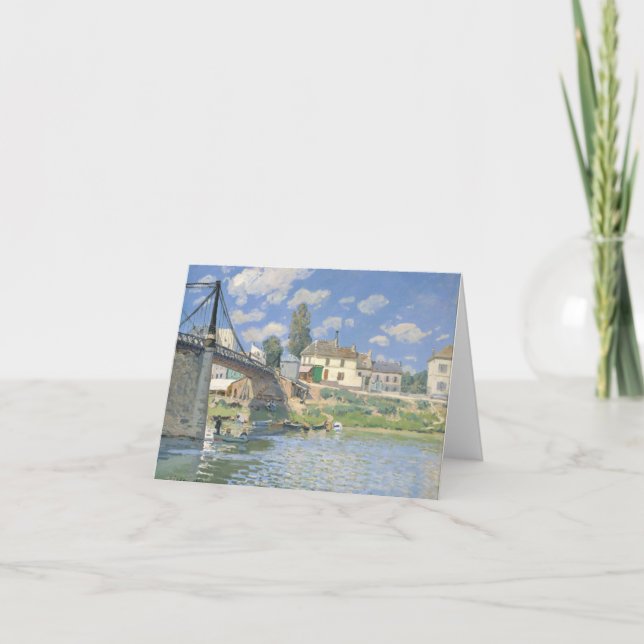 Bridge at Villeneu by Sisley Impressionist Paint Thank You Card (Front)
