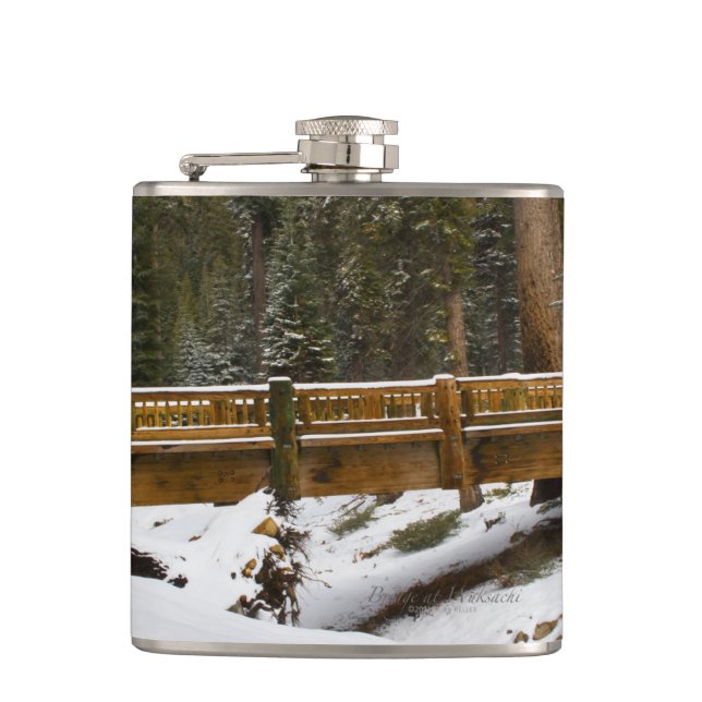 Bridge at Wuksachi Hip Flask (Front)