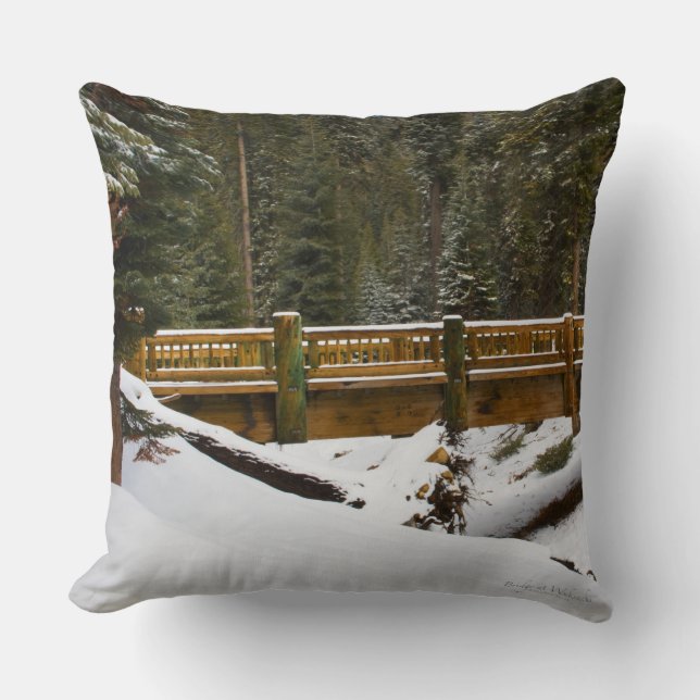 Bridge at Wuksachi Throw Pillow (Front)