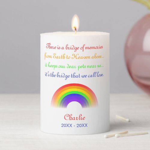 Bridge Called Love Remembrance Poem _ Personalized Pillar Candle