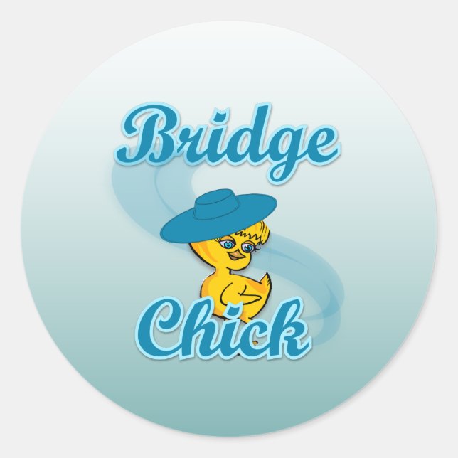 Bridge Chick #3 Classic Round Sticker (Front)