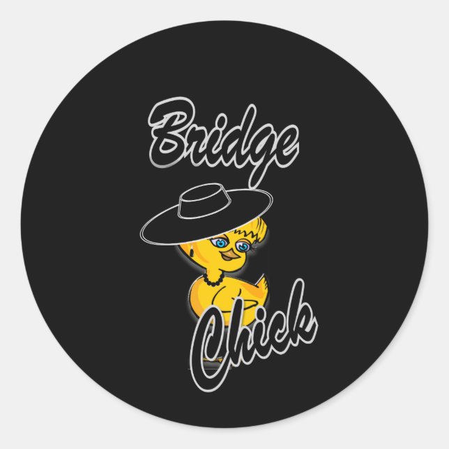 Bridge Chick #4 Classic Round Sticker (Front)