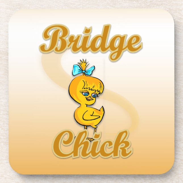 Bridge Chick Drink Coaster (Front)