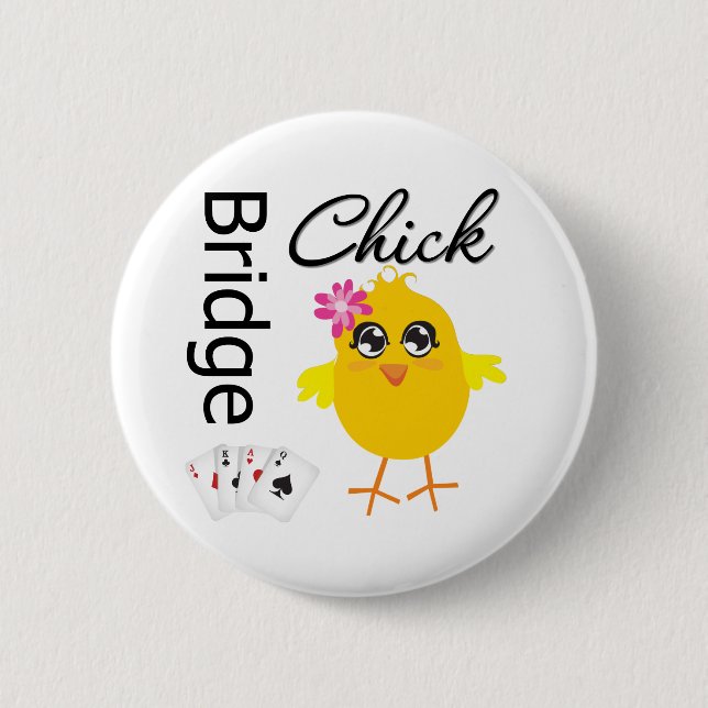 Bridge Chick Pinback Button (Front)