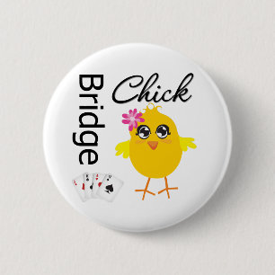 Bridge Chick Pinback Button