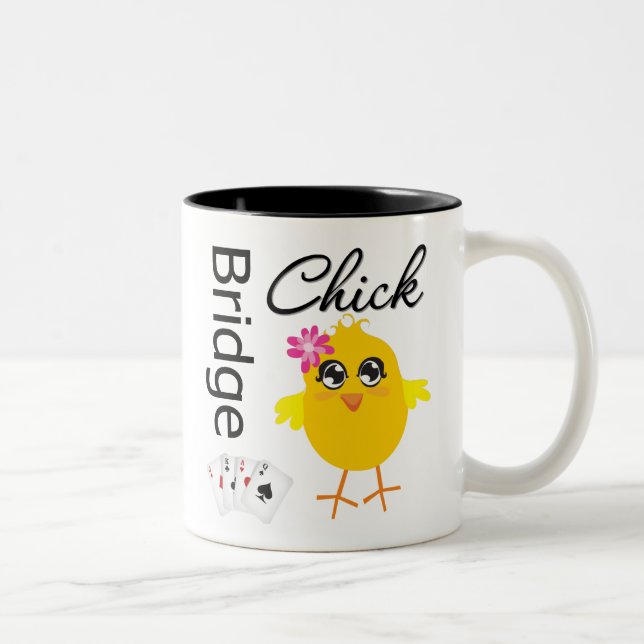 Bridge Chick Two-Tone Coffee Mug (Right)